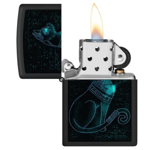 Zippo Black Light Spiritual Cat Design Black Matte - 48582 - Hình ảnh 5