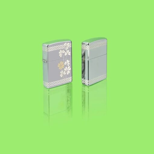 Zippo Laser 360° Clover Design High Polish Chrome - 48586 - Hình ảnh 11