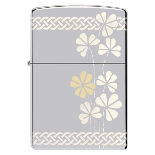 Zippo Laser 360° Clover Design High Polish Chrome - 48586 - Hình ảnh 4