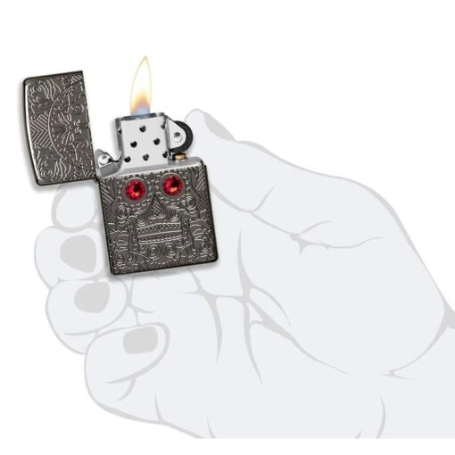 Zippo Armor Crystal Skull Design - 49300 - Hình ảnh 5