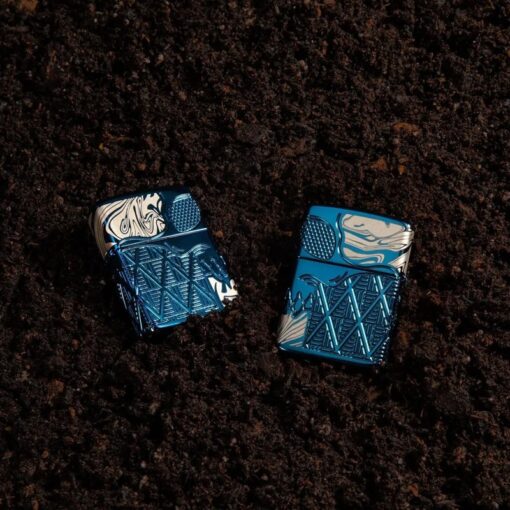 Zippo Armor High Polish Blue Skull Design - 49705 - Hình ảnh 10