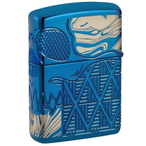 Zippo Armor High Polish Blue Skull Design - 49705 - Hình ảnh 3