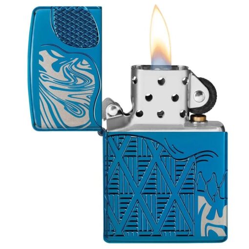 Zippo Armor High Polish Blue Skull Design - 49705 - Hình ảnh 7