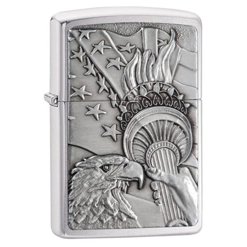 Zippo Something Patriotic Emblem Brushed Chrome - 20895