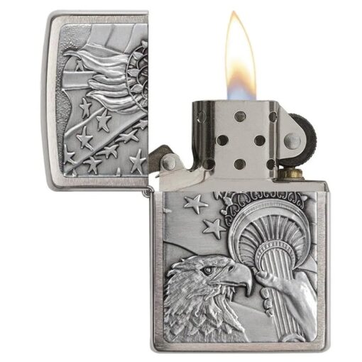Zippo Something Patriotic Emblem Brushed Chrome - 20895 - Hình ảnh 4