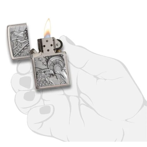 Zippo Something Patriotic Emblem Brushed Chrome - 20895 - Hình ảnh 5