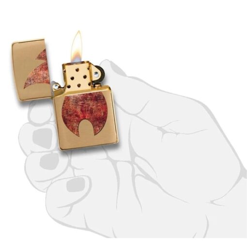 Zippo Rusty Flame Design Brush Brass - 29878 - Hình ảnh 5