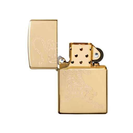 Zippo Tattoo Tiger Design High Polish Brass - 29884 - Hình ảnh 2