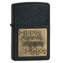 Zippo Brass Emblem Black Crackle - 362