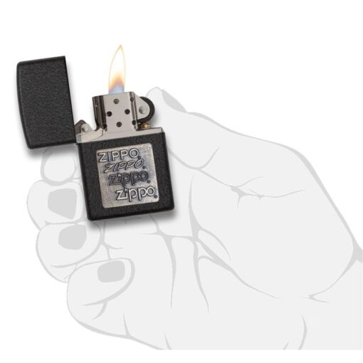 Zippo Brass Emblem Black Crackle - 362 - Hình ảnh 5