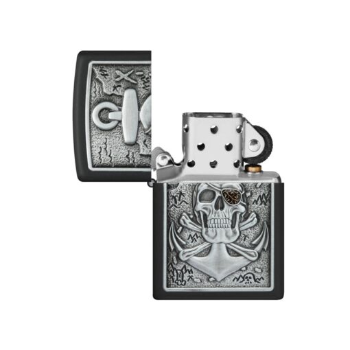 Zippo Skull Anchor Emblem Black Matte - 48122 - Hình ảnh 2