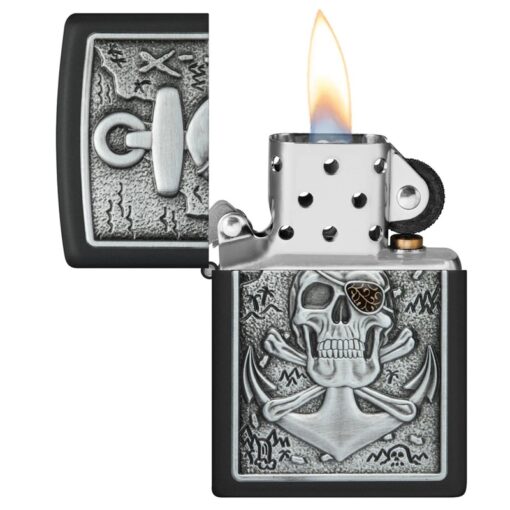 Zippo Skull Anchor Emblem Black Matte - 48122 - Hình ảnh 4