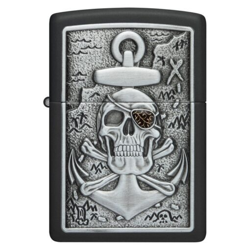 Zippo Skull Anchor Emblem Black Matte - 48122 - Hình ảnh 3