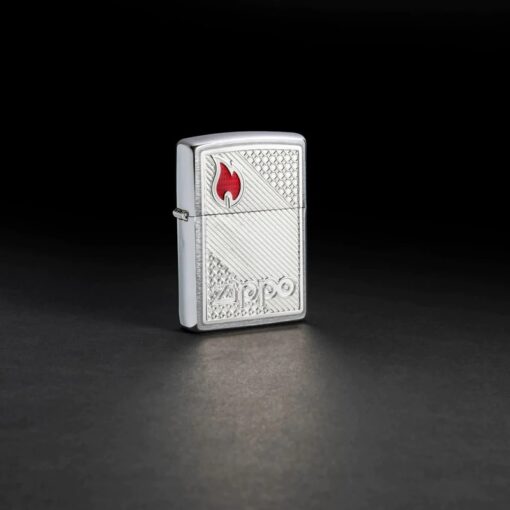 Zippo Tiles Emblem Design Brushed Chrome - 48126 - Hình ảnh 7