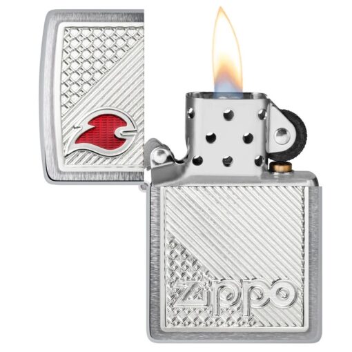 Zippo Tiles Emblem Design Brushed Chrome - 48126 - Hình ảnh 4