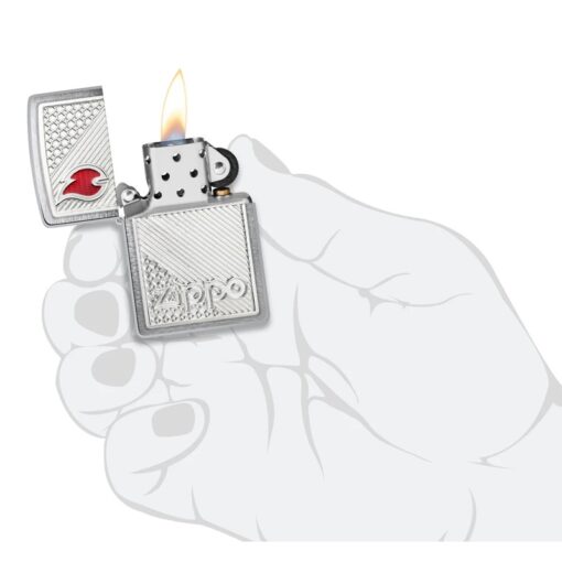 Zippo Tiles Emblem Design Brushed Chrome - 48126 - Hình ảnh 5