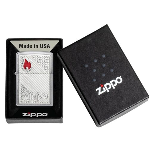 Zippo Tiles Emblem Design Brushed Chrome - 48126 - Hình ảnh 6