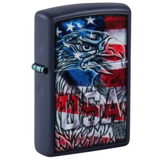 Zippo Eagle Flag Design Navy Matte - 48189