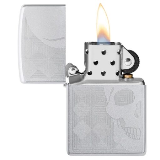 Zippo Skull Design Auto Engraved Satin Chrome - 48208 - Hình ảnh 4