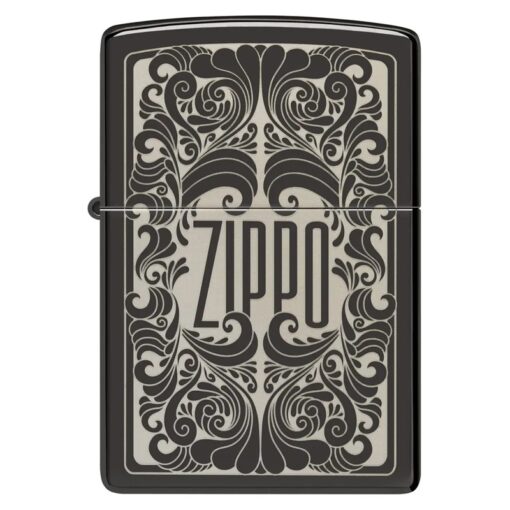 Zippo Logo Filigree Design High Polish Black - 48253 - Hình ảnh 3