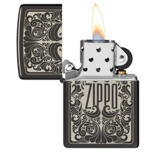 Zippo Logo Filigree Design High Polish Black - 48253 - Hình ảnh 4