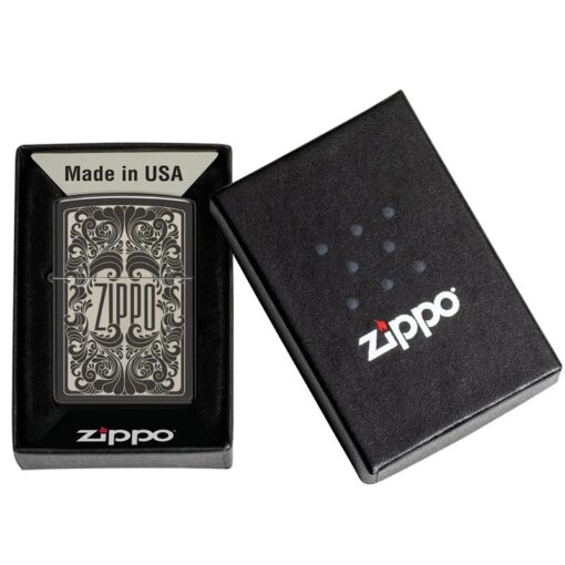 Zippo Logo Filigree Design High Polish Black - 48253 - Hình ảnh 6