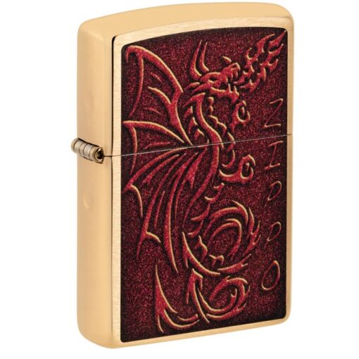 Zippo Medieval Mythological Dragon Brushed Brass - 48362