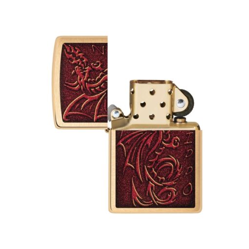 Zippo Medieval Mythological Dragon Brushed Brass - 48362 - Hình ảnh 2