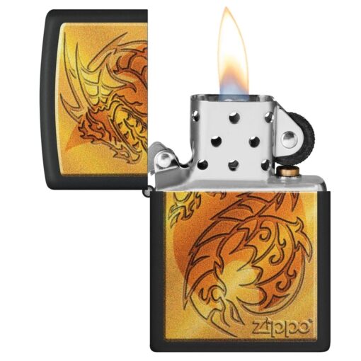 Zippo Flame and Dragon Black Matte - 48364 - Hình ảnh 4
