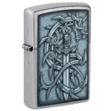 Zippo Medieval Dragon and Blade Street Chrome - 48365