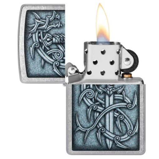Zippo Medieval Dragon and Blade Street Chrome - 48365 - Hình ảnh 4