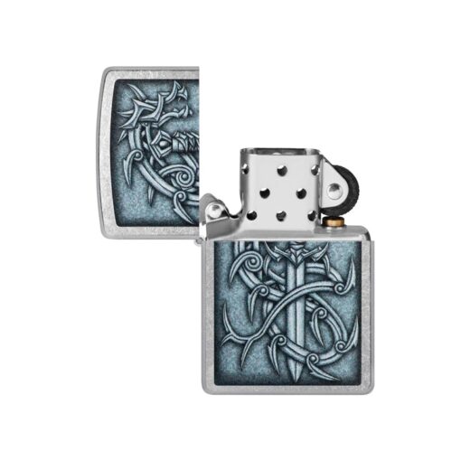 Zippo Medieval Dragon and Blade Street Chrome - 48365 - Hình ảnh 2