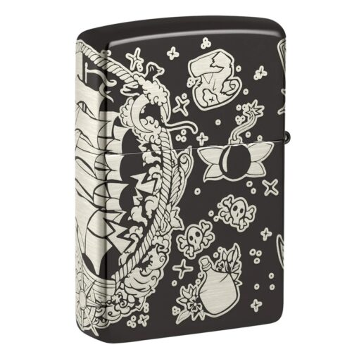 Zippo Laser 360° Pirates Treasure Design High Polish Black - 48398 - Hình ảnh 3