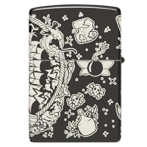 Zippo Laser 360° Pirates Treasure Design High Polish Black - 48398 - Hình ảnh 5