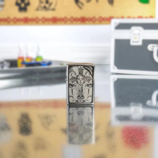 Zippo Day of the Dead Skull Cross Design Black Ice - 48411 - Hình ảnh 7