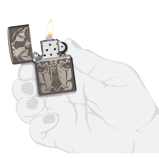 Zippo Day of the Dead Skull Cross Design Black Ice - 48411 - Hình ảnh 5