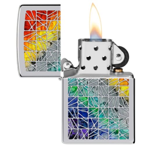Zippo Fusion Pattern Design High Polish Chrome - 48412 - Hình ảnh 4