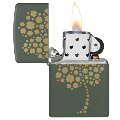 Zippo Four Leaf Clover Green Matte - 48501 - Hình ảnh 4