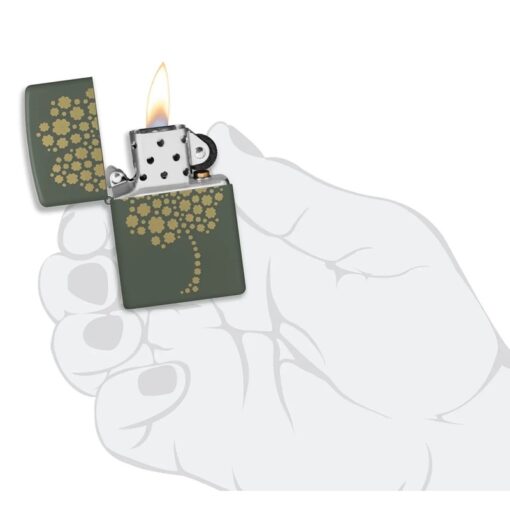 Zippo Four Leaf Clover Green Matte - 48501 - Hình ảnh 5