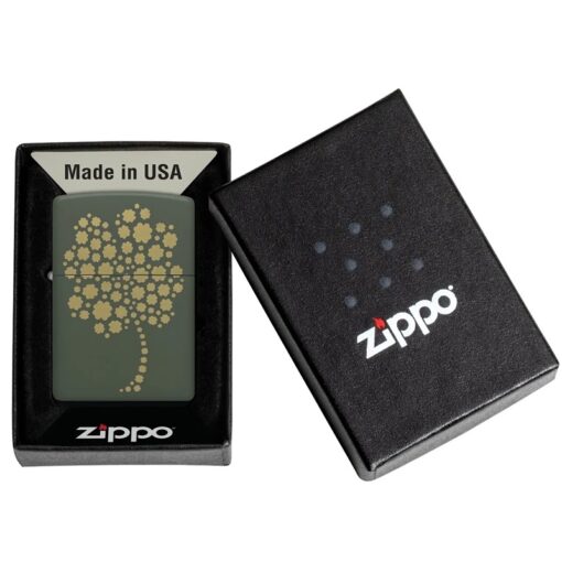Zippo Four Leaf Clover Green Matte - 48501 - Hình ảnh 6