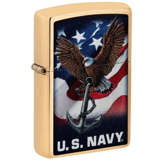 Zippo U.S. Navy Eagle Anchor & Flag Brushed Chrome - 48549