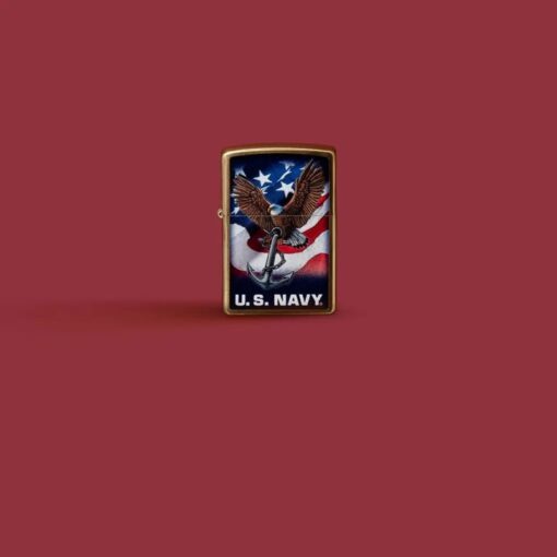 Zippo U.S. Navy Eagle Anchor & Flag Brushed Chrome - 48549 - Hình ảnh 7