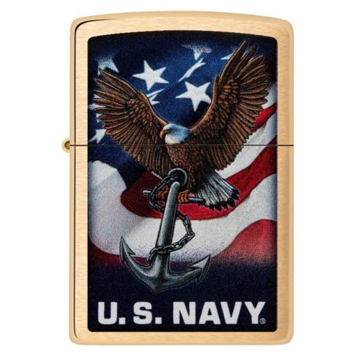 Zippo U.S. Navy Eagle Anchor & Flag Brushed Chrome - 48549 - Hình ảnh 3