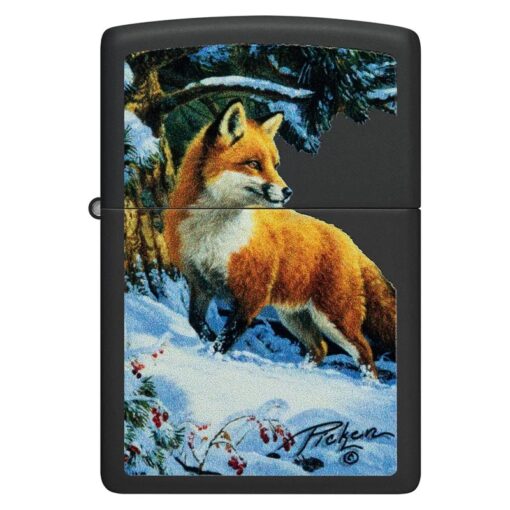 Zippo Linda Pickens Fox Design Black Matte - 48596 - Hình ảnh 3