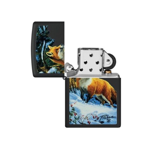 Zippo Linda Pickens Fox Design Black Matte - 48596 - Hình ảnh 2