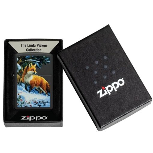 Zippo Linda Pickens Fox Design Black Matte - 48596 - Hình ảnh 6