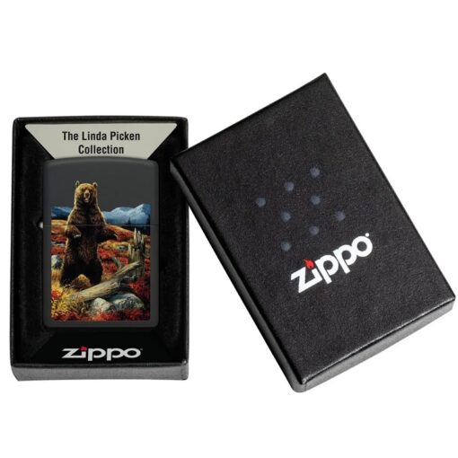 Zippo Linda Pickens Bear Design Black Matte - 48597 - Hình ảnh 6