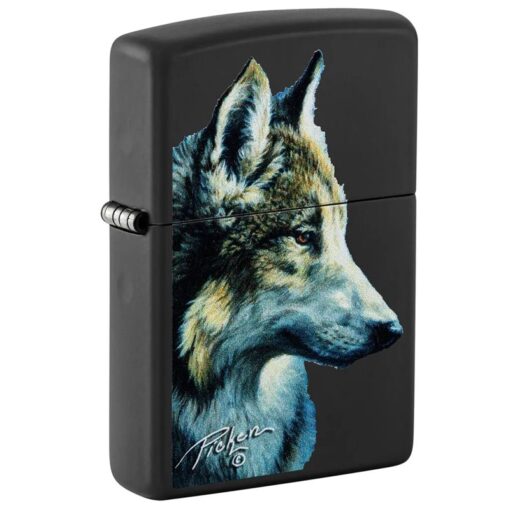Zippo Linda Pickens Wolf Design Black Matte - 48598