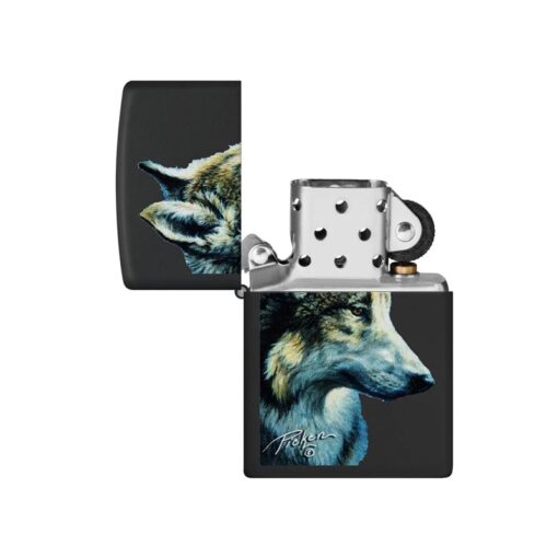 Zippo Linda Pickens Wolf Design Black Matte - 48598 - Hình ảnh 2