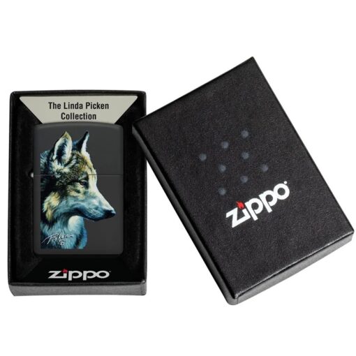 Zippo Linda Pickens Wolf Design Black Matte - 48598 - Hình ảnh 6